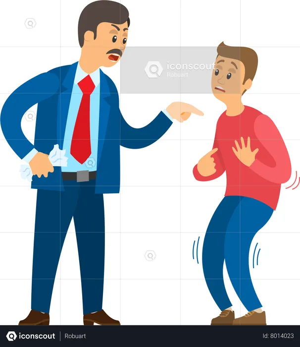 Conflict in office between worker  Illustration