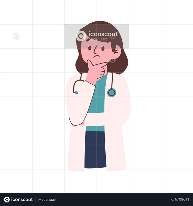 Femme médecin confuse  Illustration