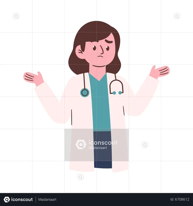 Femme médecin confuse  Illustration