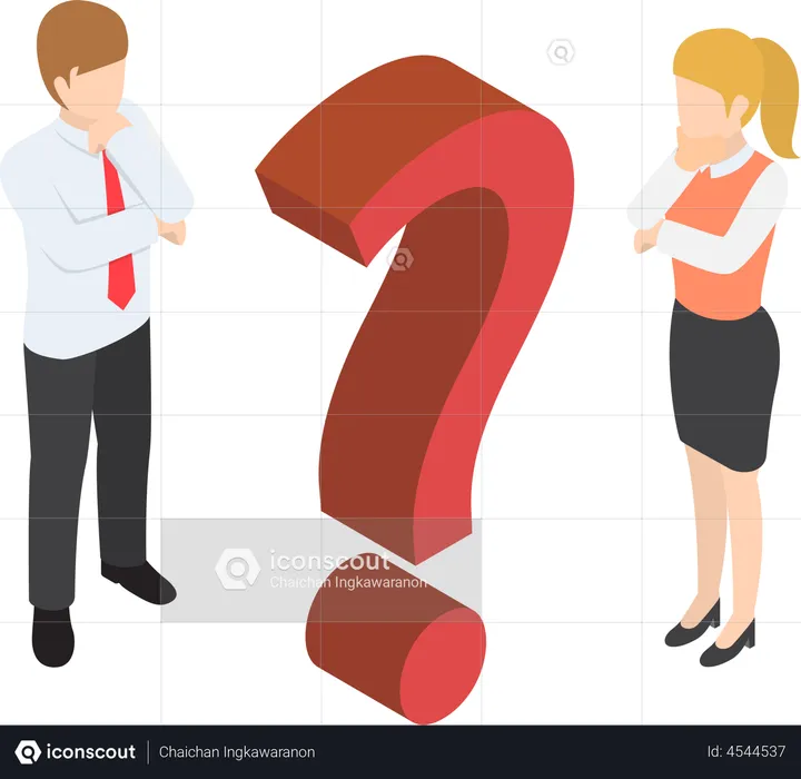 Confused business employees  Illustration