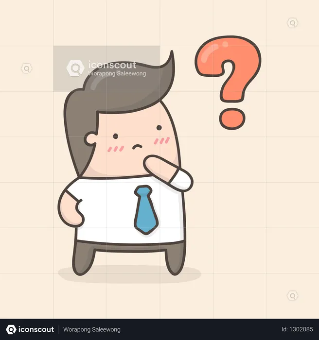 Confused businessman  Illustration