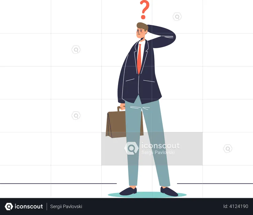 Confused Businessman  Illustration