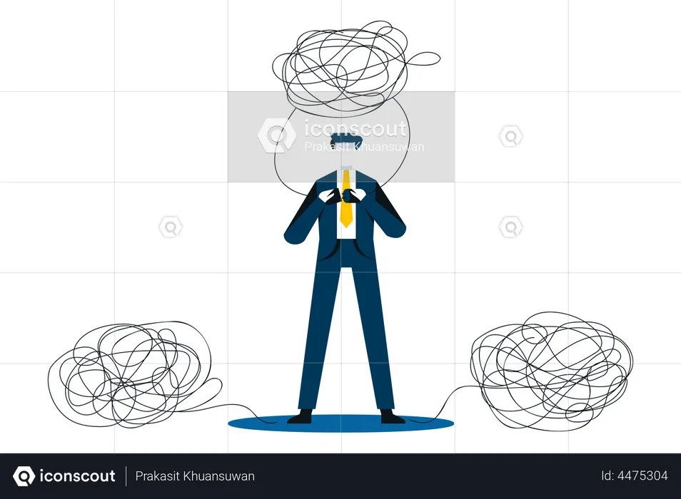Confused businessman  Illustration