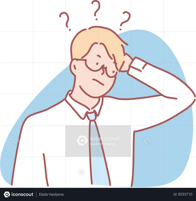 Confused businessman  Illustration