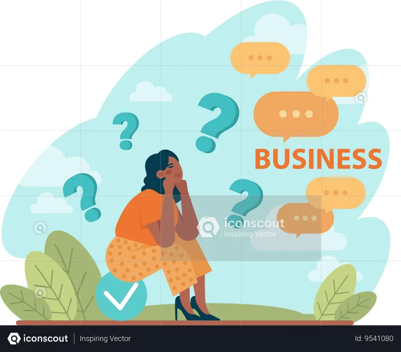 Confused businesswoman  Illustration