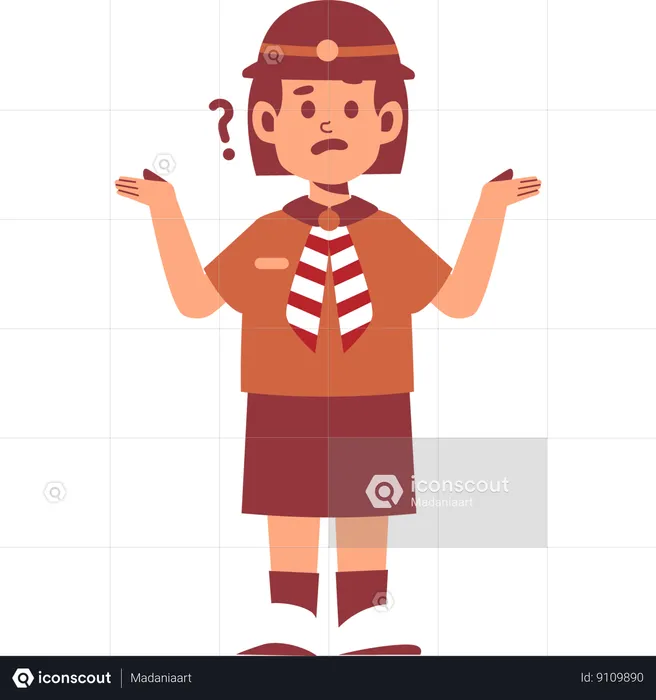 Confused Girl Scout  Illustration