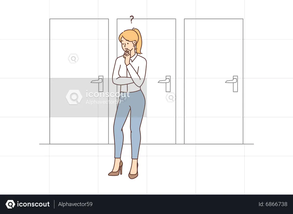 Confused girl thinking  Illustration