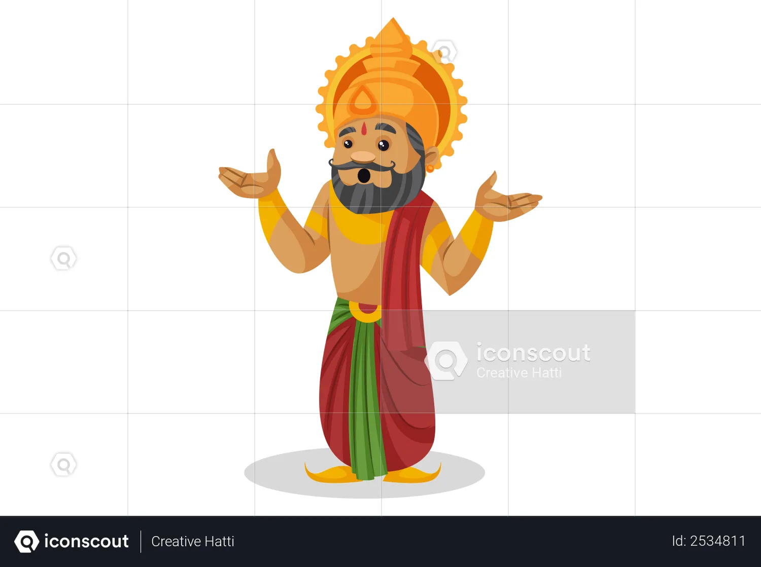 Best Confused King Dasharatha Illustration download in PNG & Vector format