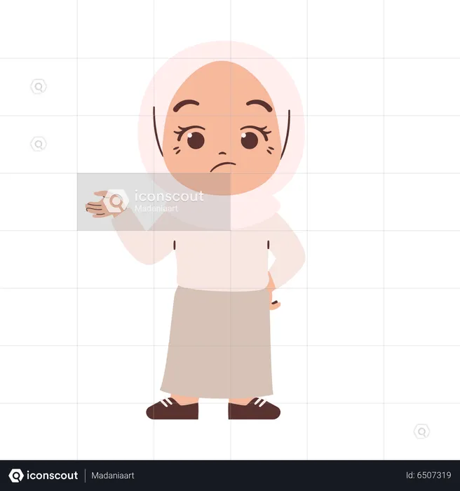 Confused Muslim Girl  Illustration