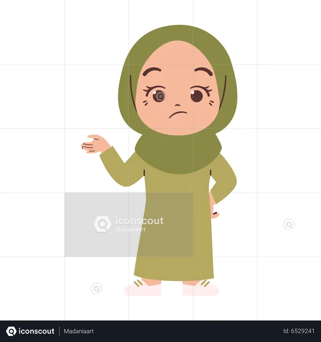 Confused Muslim girl  Illustration