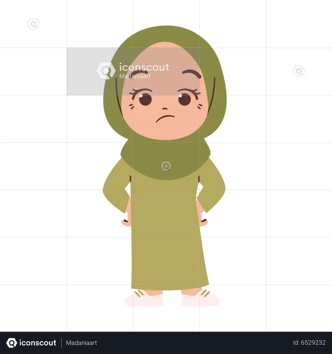 Confused Muslim girl  Illustration