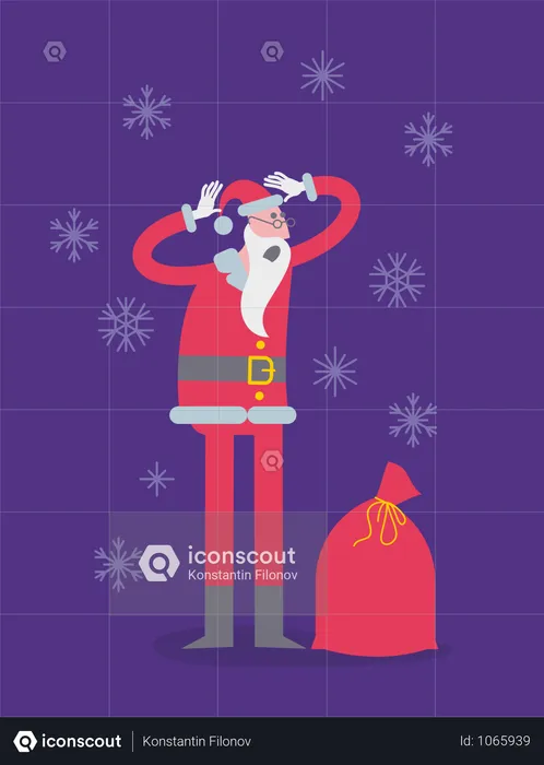 Confused Santaclaus  Illustration