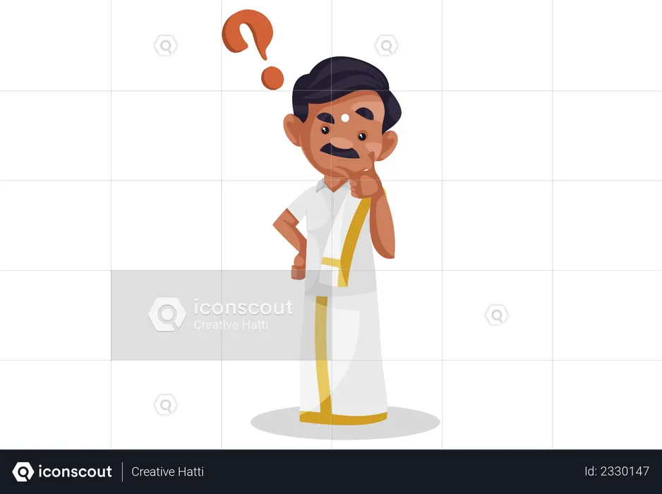Confused Tamil man  Illustration