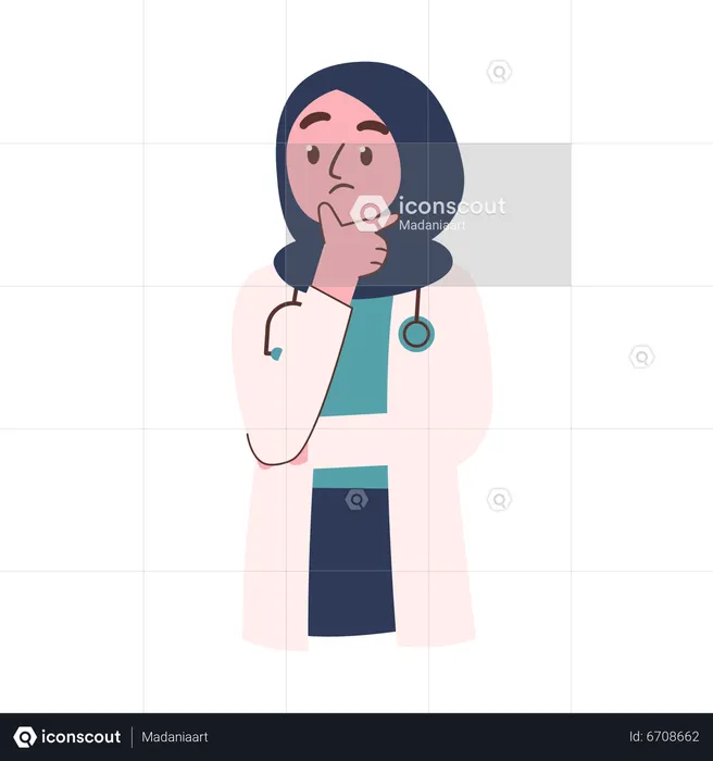 Confused Woman doctor  Illustration