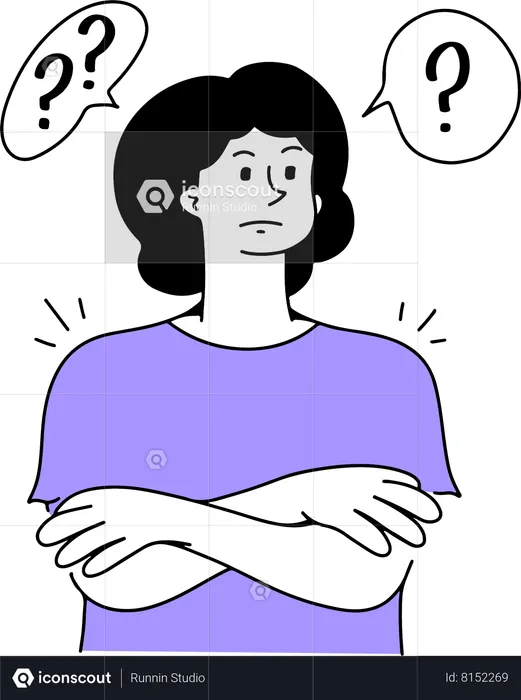 Confused woman thinking something  Illustration