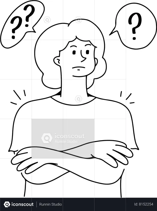 Confused woman thinking something  Illustration