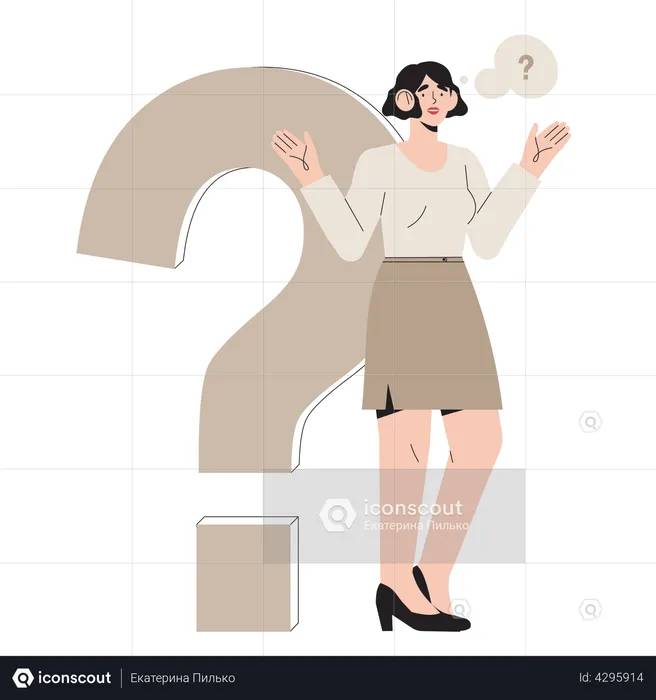 Confusing business woman  Illustration