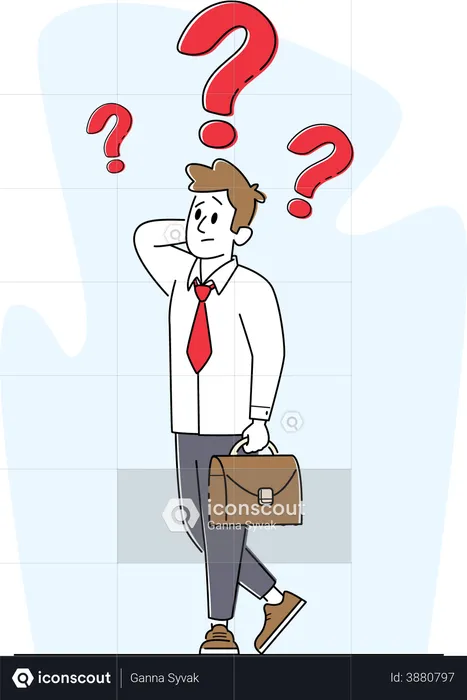 Confusing businessman  Illustration