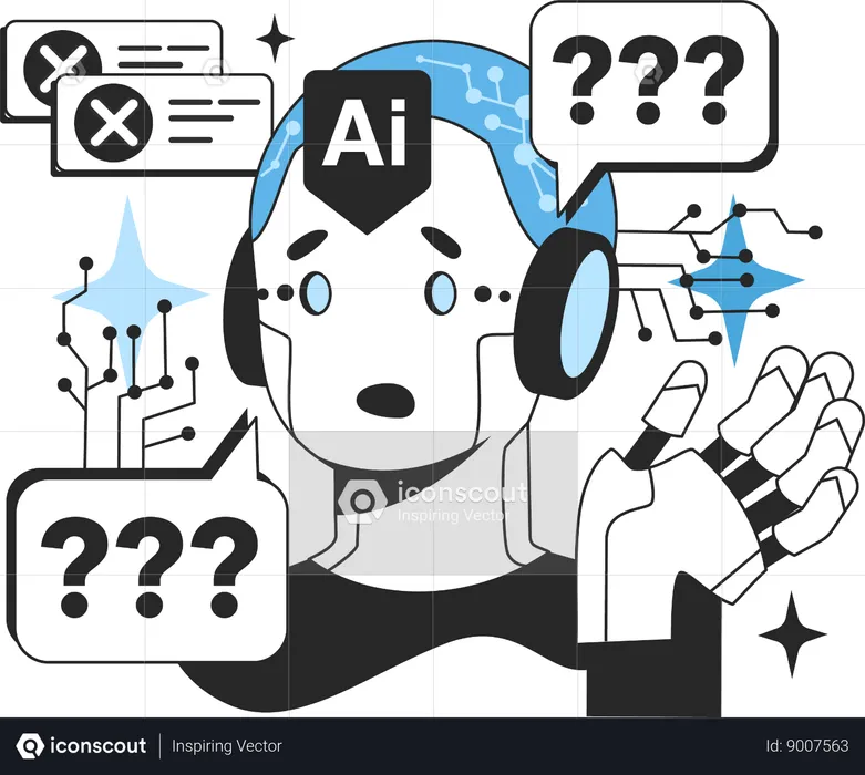 Confusion in AI tech  Illustration