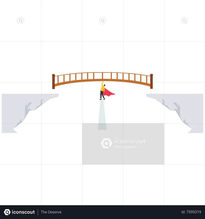 Connect the bridge to help and support team to success  Illustration