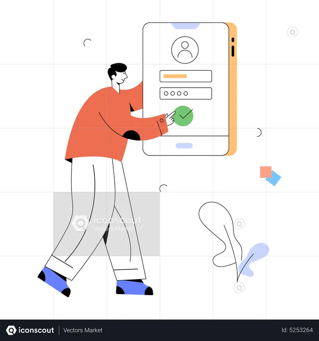 Connexion mobile  Illustration