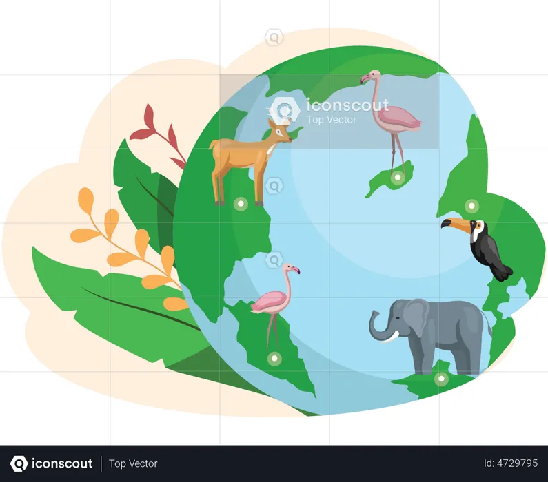 Conservacion de vida salvaje  Ilustración