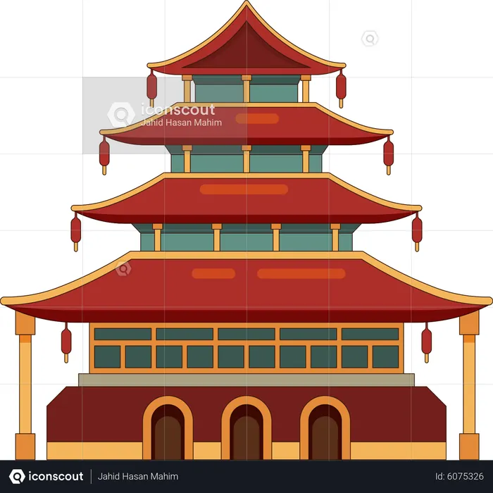 Edifício chinês  Ilustração