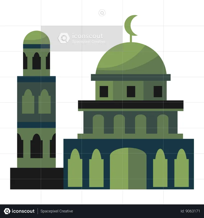 Construção de mesquita  Ilustração