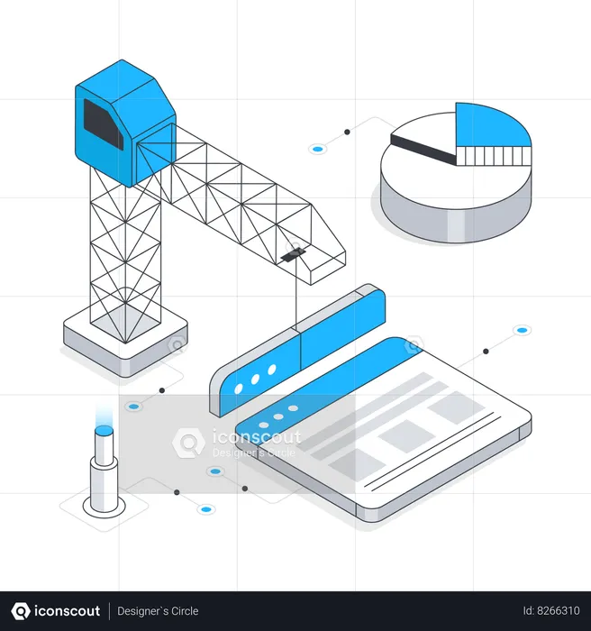 Construcción web en línea  Ilustración