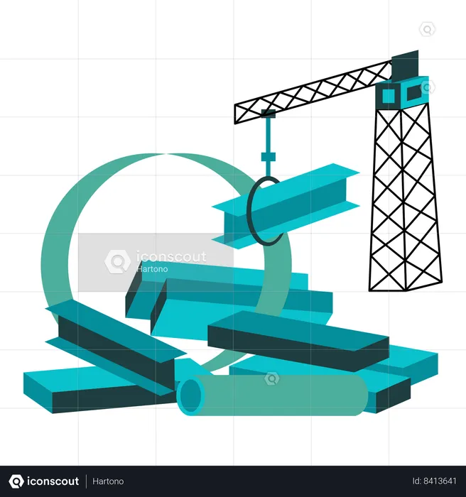 Construction Crane  Illustration
