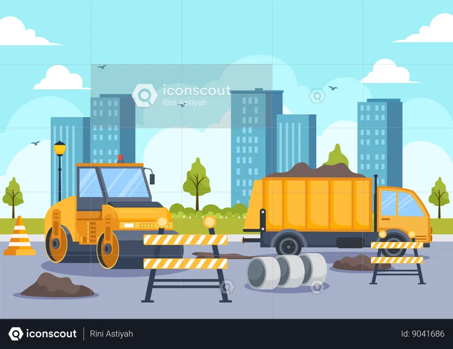 Construction de route  Illustration