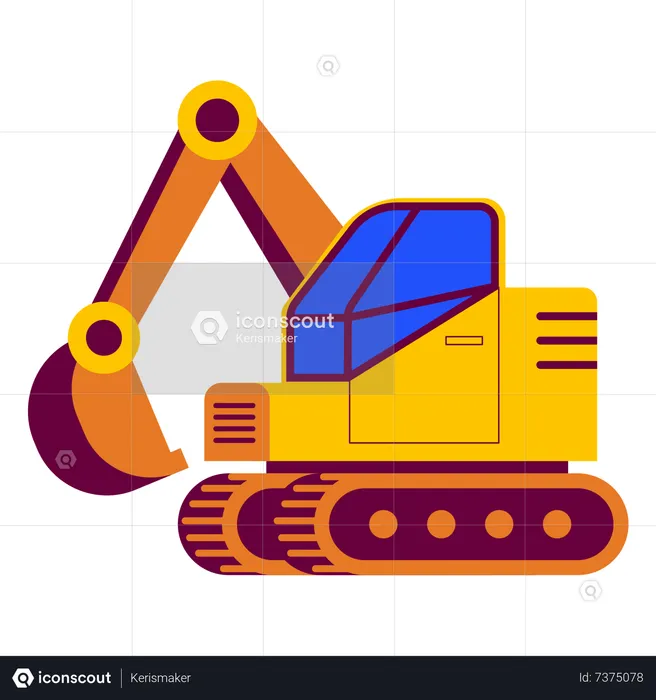 Construction excavator  Illustration