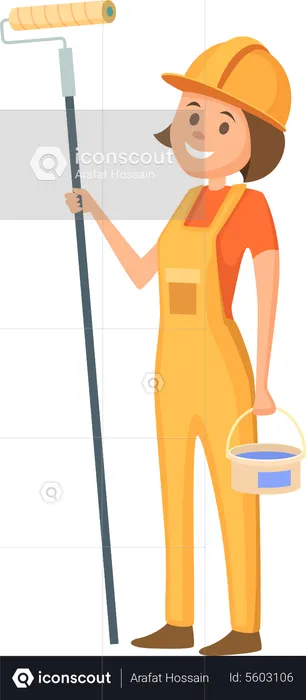 Construction female painter  Illustration