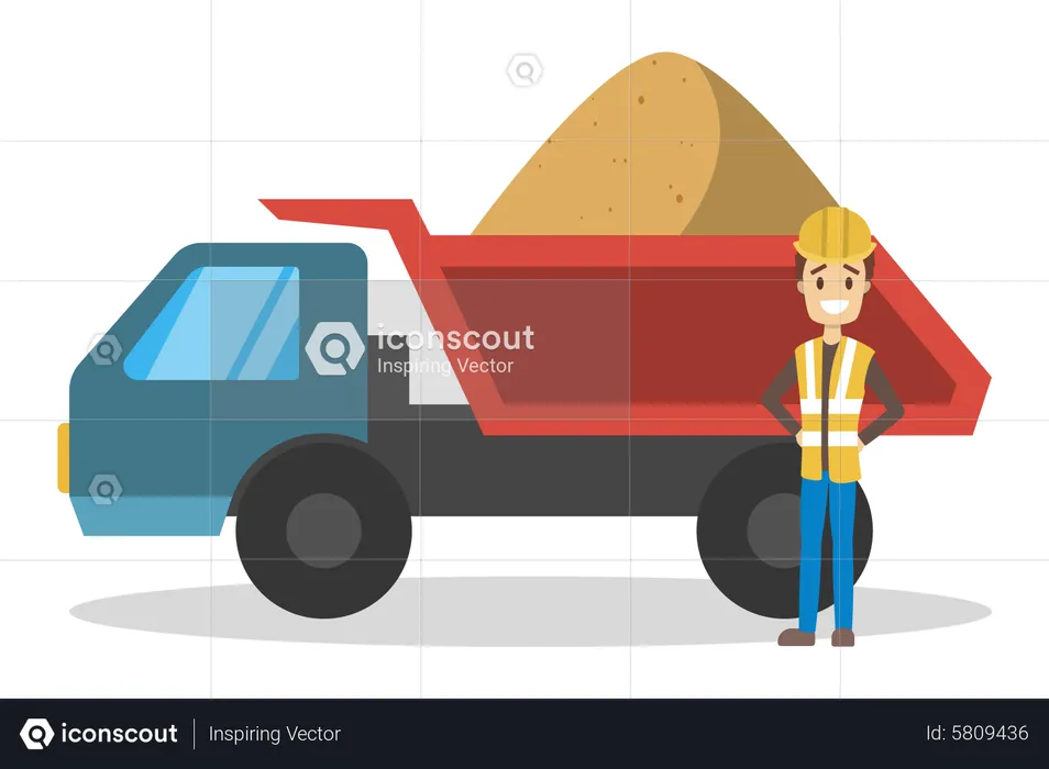 Construction Sand Truck  Illustration
