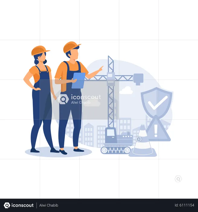 Construction site protection  Illustration