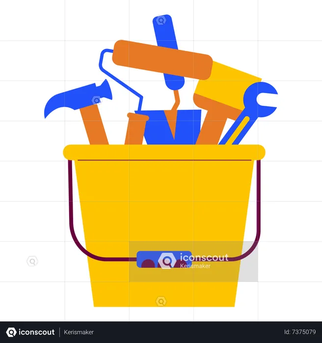 Construction tools bucket  Illustration