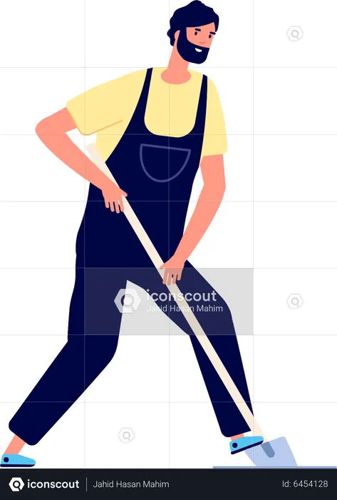 Construction worker working on site  Illustration