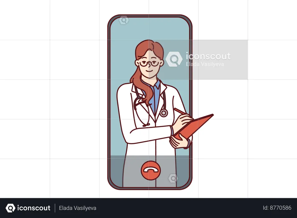 Consulta Médica Online  Ilustração