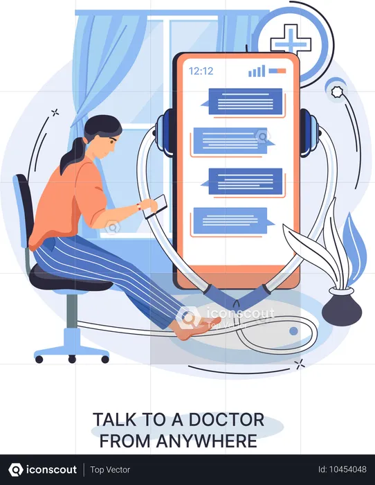 Consulta médica on-line  Ilustração