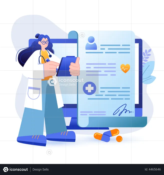 Consulta Médica Online  Ilustração