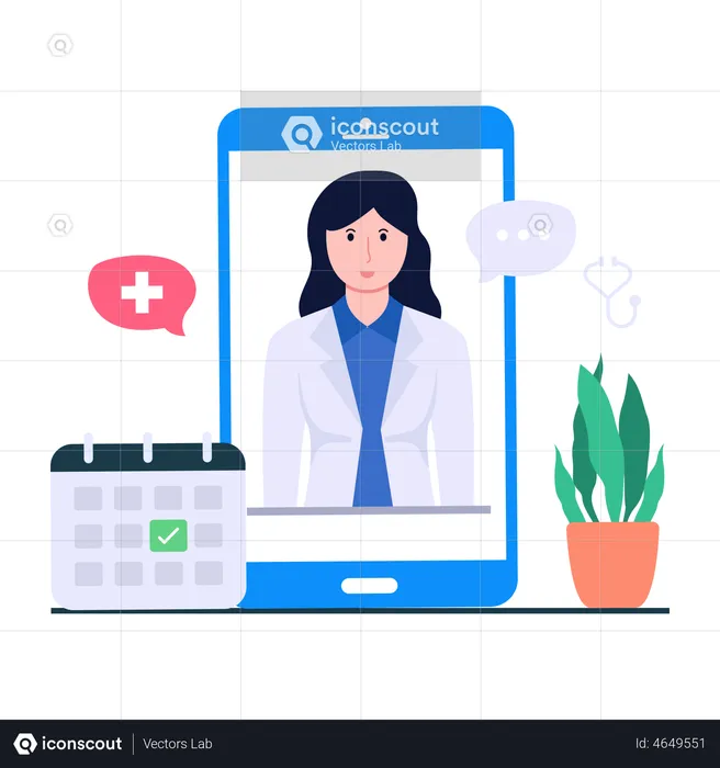 Consulta médica on-line  Ilustração