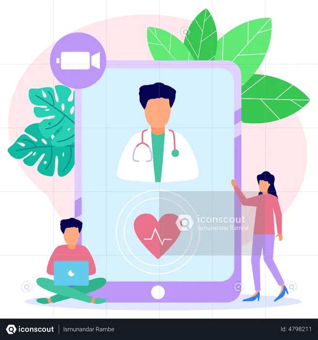 Consulta Médica Online  Ilustração