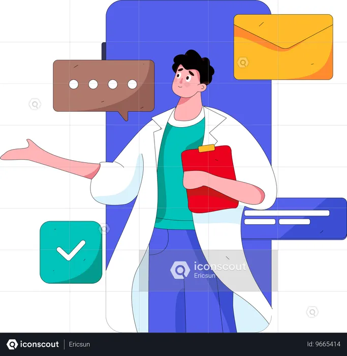 Consultoria on-line com médico  Ilustração