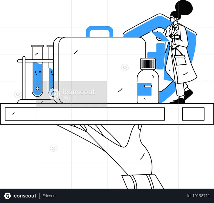 Consultation médicale en ligne assurée par des stagiaires  Illustration