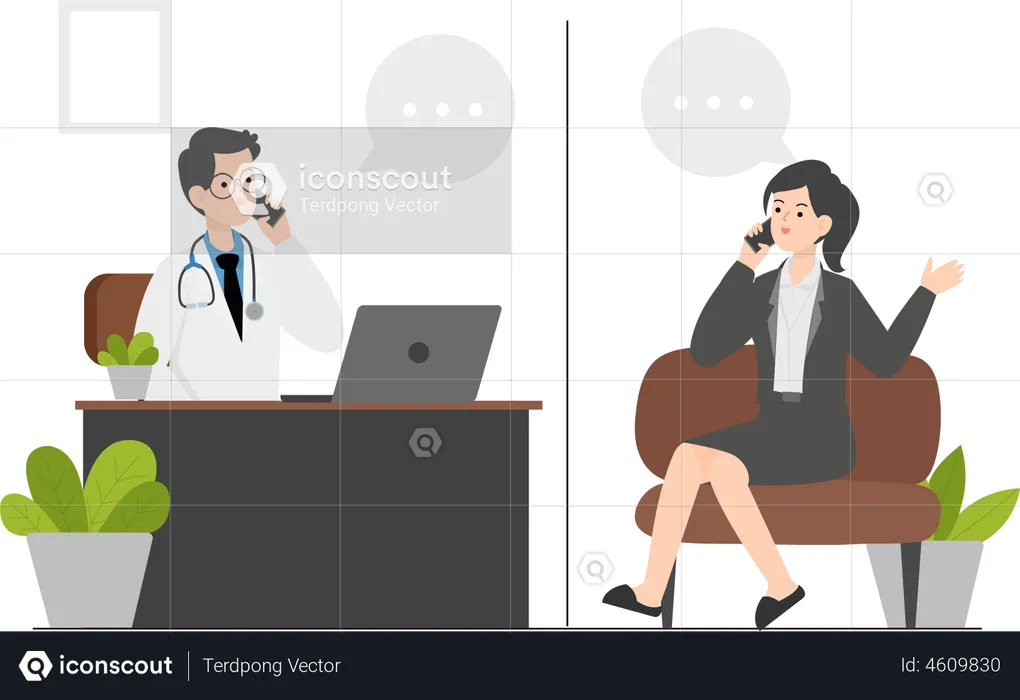 Consultation with psychiatrist on call  Illustration