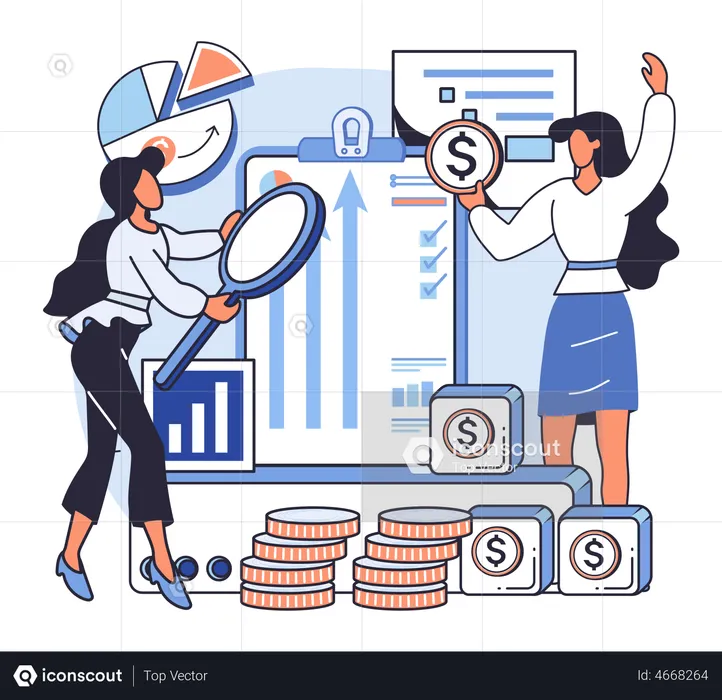 Consultor financeiro dando sugestão  Ilustração