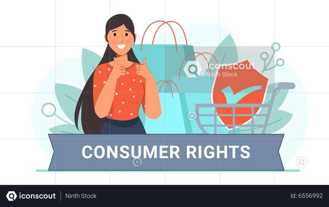 Consumer feeling safe while online shopping  Illustration
