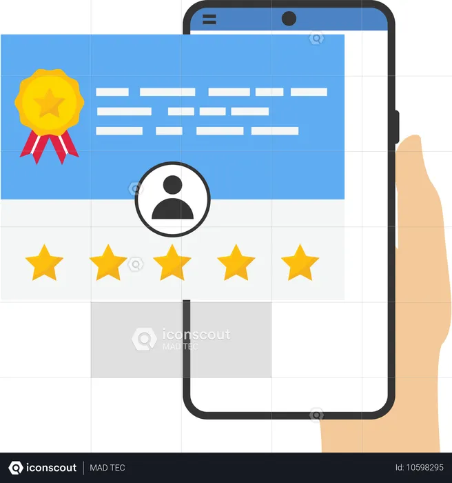 Consumer review for comment and rate a service or goods  Illustration