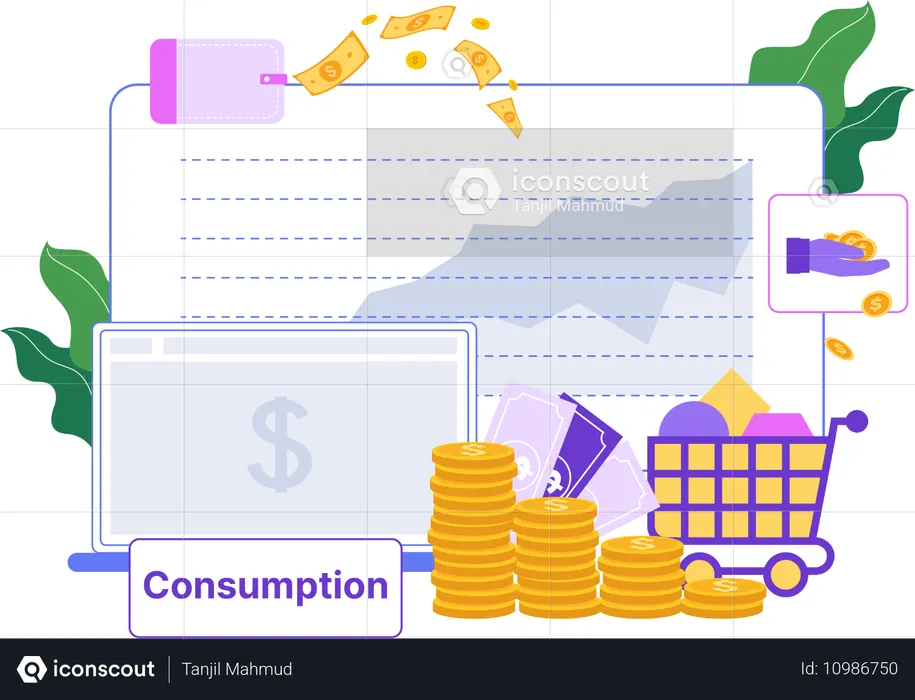 Consumo de dinero  Ilustración