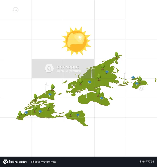 Consumo mundial de energía solar  Ilustración